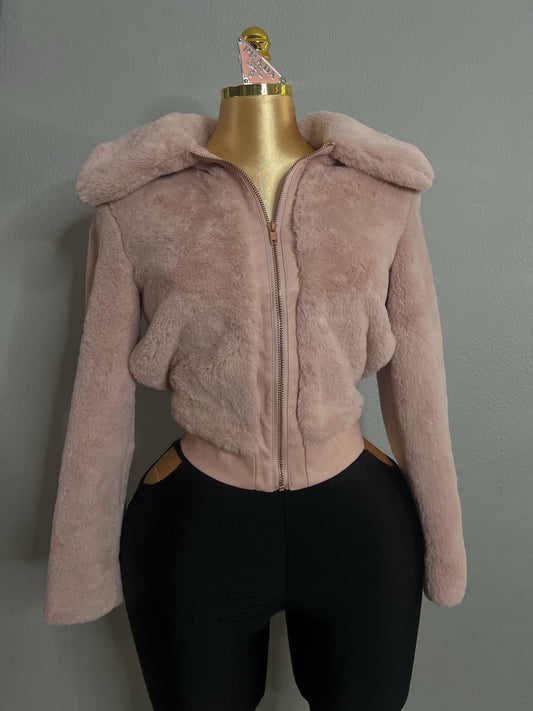 Pink Faux Fur Jacket